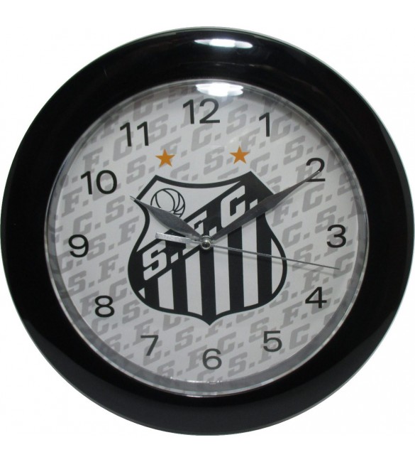Relógio De Parede Redondo 26 cm Santos F.C. Produto Licenciado 
